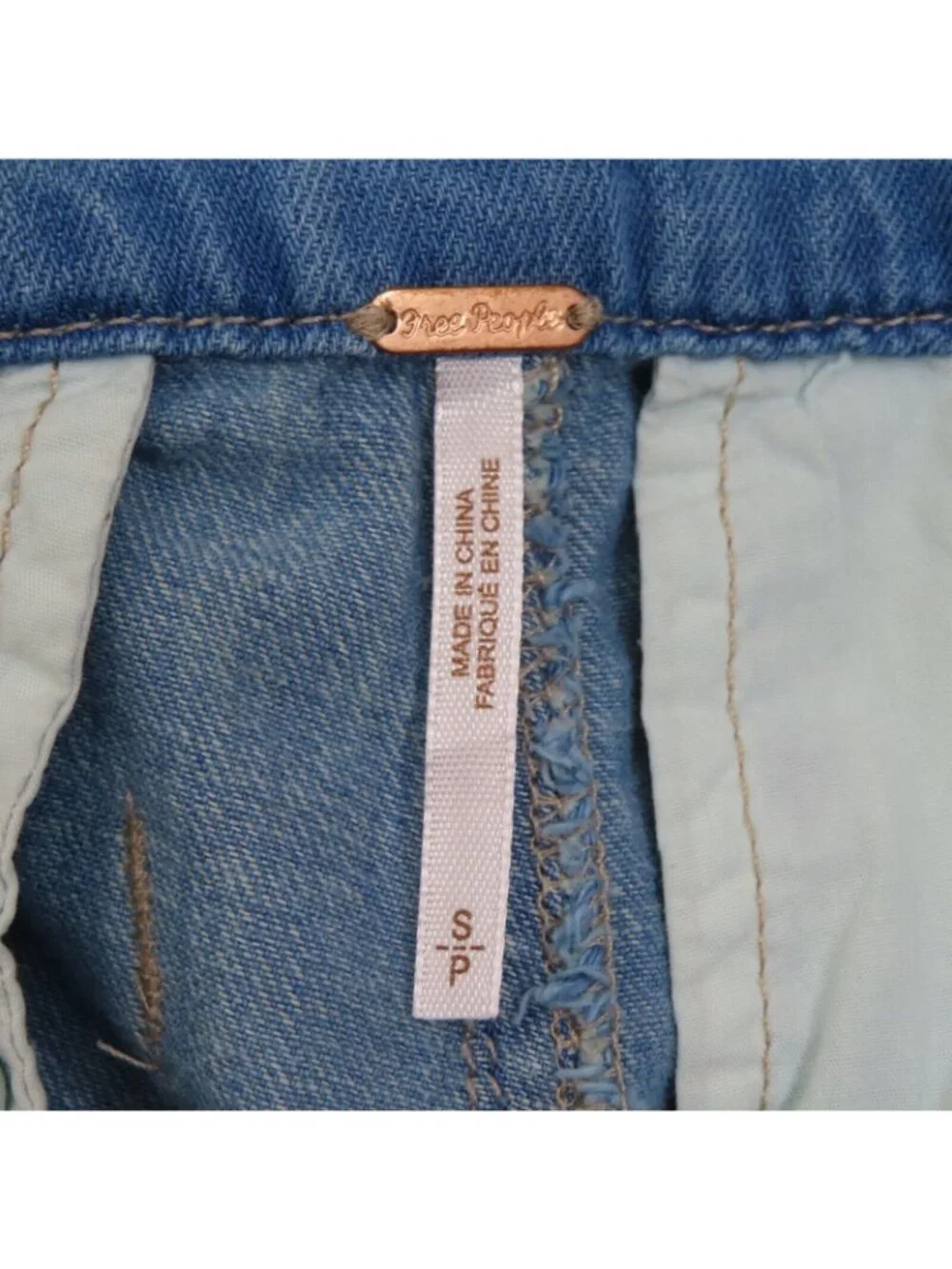 Free People Womens Small Go West Denim Utility Jumpsuit Mirage Blue OB1160882